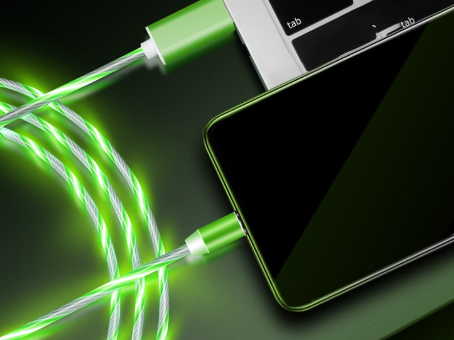 Magnetic LED Charging Cable for iPhone / Android / Type-C – Glows and Snaps in Place!